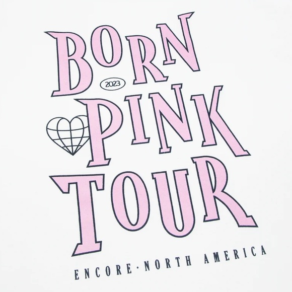BORN PINK ENCORE 2023 WHITE/PINK Graphic T-SHIRT/ TEE | Unisex | NEW!💎💓💎💗 - Picture 3 of 5